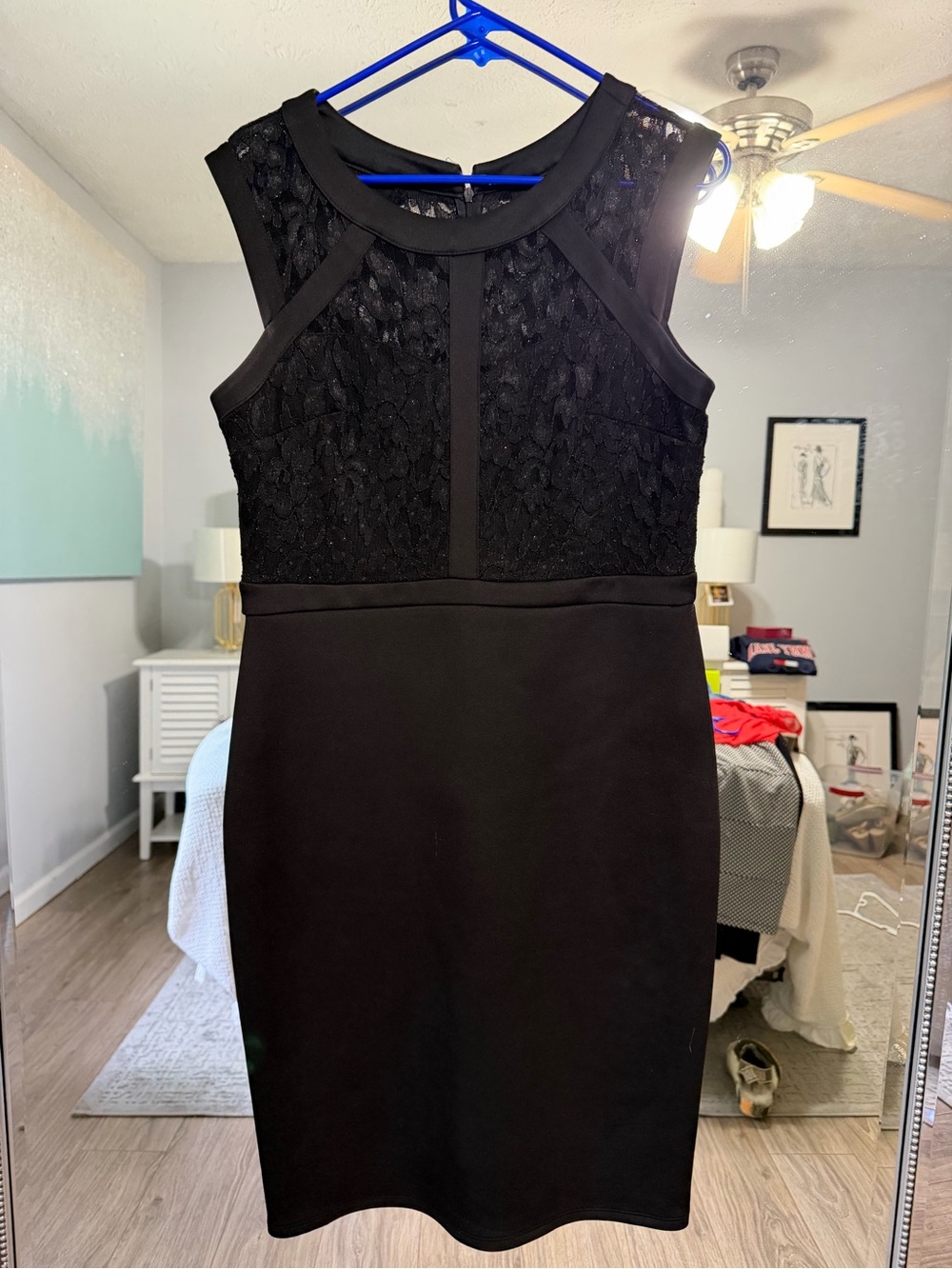 Enfocus Studio Black Lace-Panel Sheath Dress